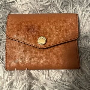 Michael Kors Tri-fold Wallet in Camel and Teal